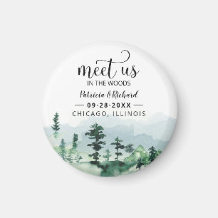 Treffen Sie uns im Wald Outdoor-Hochzeit Save The Magnet