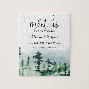 Treffen Sie uns im Wald Outdoor-Hochzeit Save The  Puzzle