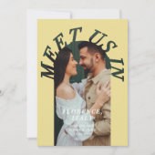 Treffen Sie uns im Zielbogen-Foto Citrus-Hochzeit Save The Date (Vorderseite)