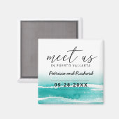 Treffen Sie uns in der Hochzeit in Urlaubsort Save Magnet (Vorderseite/Rückseite)
