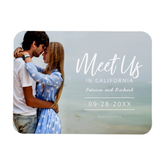 Treffen Sie uns in Hochzeit in Urlaubsort Save the Magnet (Horizontal)