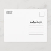 Treffen Sie uns in Hochzeit speichern Sie das 3 Fo Postkarte (Rückseite)