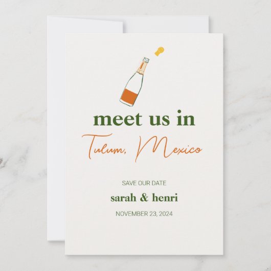 treffen Sie uns in tulum Hochzeit speichern das Da Einladung (Vorderseite)