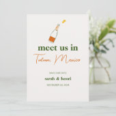 treffen Sie uns in tulum Hochzeit speichern das Da Einladung (Stehend Vorderseite)