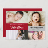 Treffen Sie unsere kleine Valentine Baby Foto Coll Dankeskarte (Vorne/Hinten)