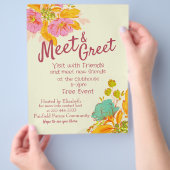 Treffen und Begrüßung Ankündigung Flyer (Hand)
