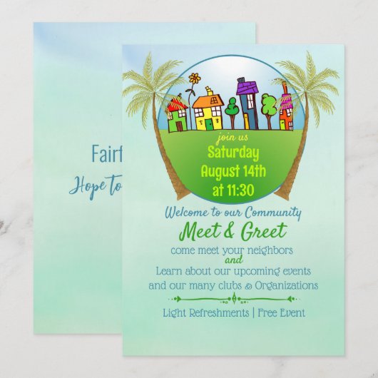 Treffen und Begrüßung Einladung (Vorne/Hinten)