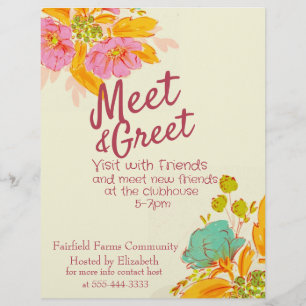 Treffen und Begrüßung Flyer