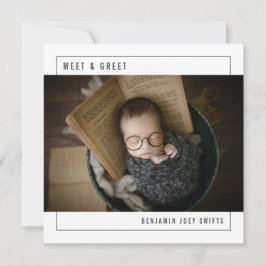 Treffen und Greet Baby Modern Foto Birth Ankündigung