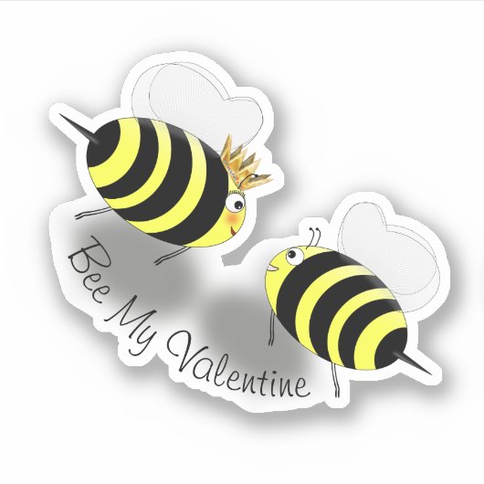 Treffen von Biene und Bienenkönigin-Paar Aufkleber (Vorderseite)