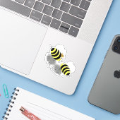 Treffen von Biene und Bienenkönigin-Paar Aufkleber (Laptop mit iPhone)