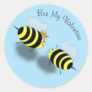 Treffen von Biene und Bienenkönigin-Paar Runder Aufkleber