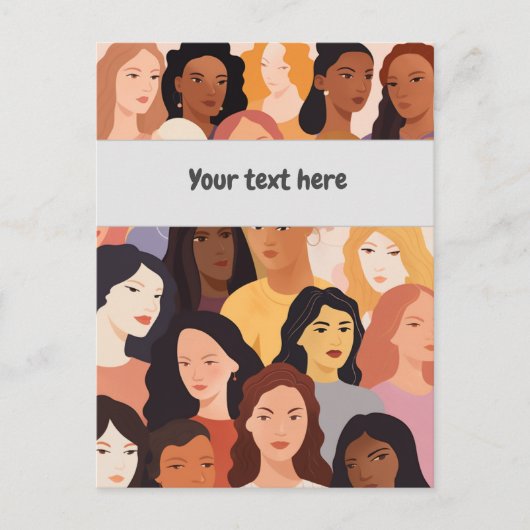 Treffen von Frauen in vereinter Menschenmenge Postkarte (Vorderseite)