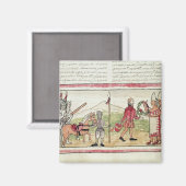 Treffen von Hernando Cortes und Montezuma Magnet (Vorderseite/Rückseite)