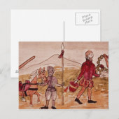 Treffen von Hernando Cortes und Montezuma Postkarte (Vorne/Hinten)