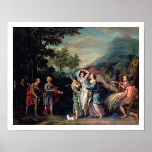 Treffen von Jakob und Laban mit Rachel, Leah und S Poster (Vorne)