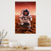 Treffen von Mann und Frau auf Mars Poster (Küche)