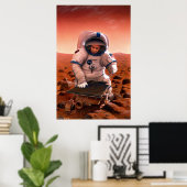 Treffen von Mann und Frau auf Mars Poster (Heimbüro)