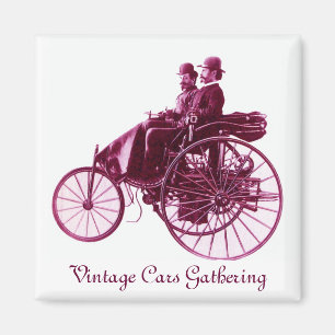 Treffen von Oldtimern, lila rosa violett weiß Magnet