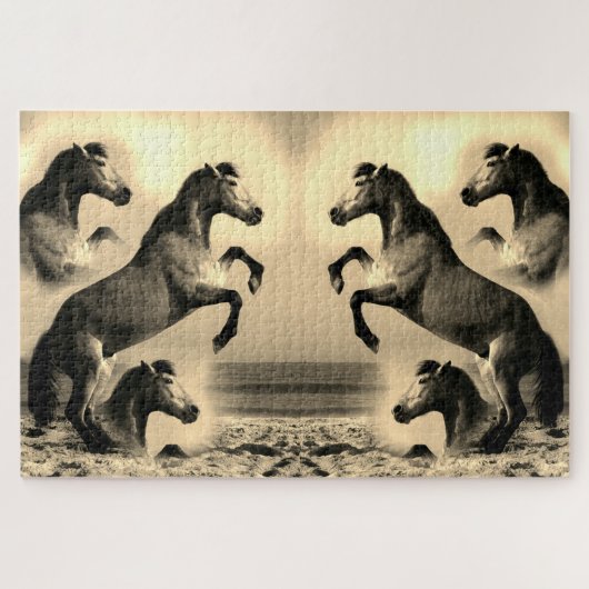 Treffen von Pferden Puzzle (Horizontal)
