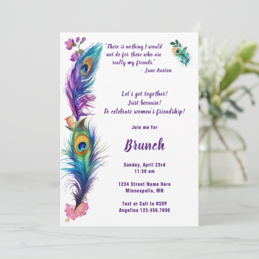 Treffen wir uns, um die Freundschaft der Frauen zu Einladung (Stehend Vorderseite)