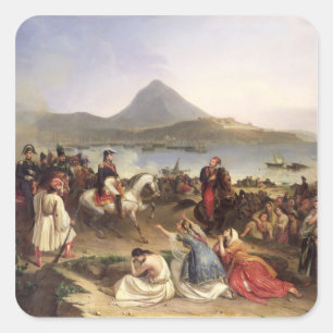 Treffen zwischen General Nicolas Joseph Maison Quadratischer Aufkleber