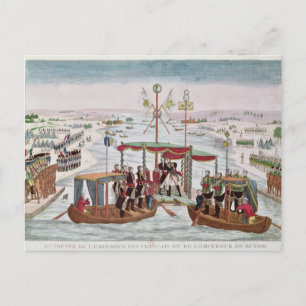 Treffen zwischen Napoleon I und Zar Alexander I Postkarte