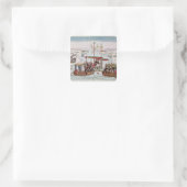 Treffen zwischen Napoleon I und Zar Alexander I Quadratischer Aufkleber (Tasche)