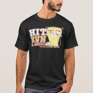 Treffer Lauf & Stehlen Baseballschläger Katze Spor T-Shirt