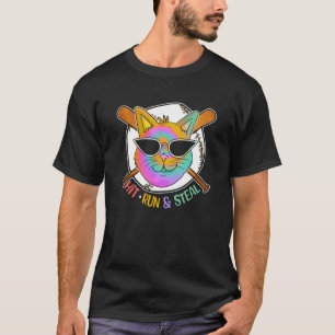 Treffer Laufen & Stehlen Baseballschläger Katze Ba T-Shirt