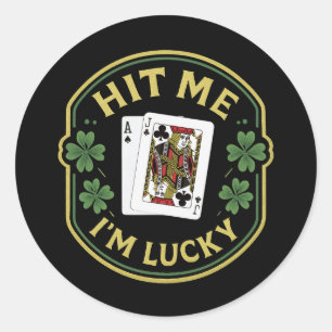 Treffer Mich Ich Bin Glückspilz – Saint Patrick's  Runder Aufkleber