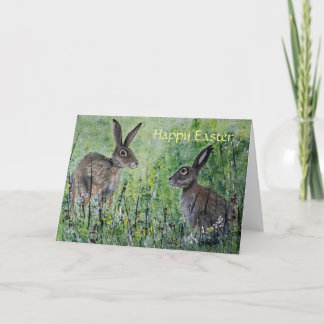 Treffpunkt-freier Raum Ostern-Kartenpaare Hasen Feiertagskarte