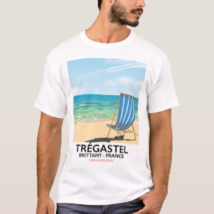 Trégastel, Bretagne Frankreich Strand Reiseplakat T-Shirt