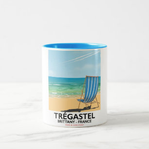 Trégastel, Bretagne Frankreich Strand Reiseplakat Zweifarbige Tasse
