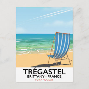 Trégastel, Bretagne Frankreich Strandurlaub Poster Postkarte