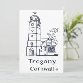 Tregony clocktower card dankeskarte (Stehend Vorderseite)