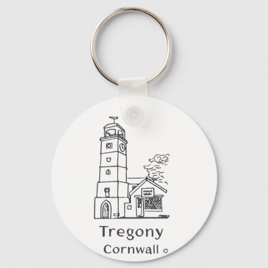 Tregony Clocktower Keyring Schlüsselanhänger (Vorderseite)