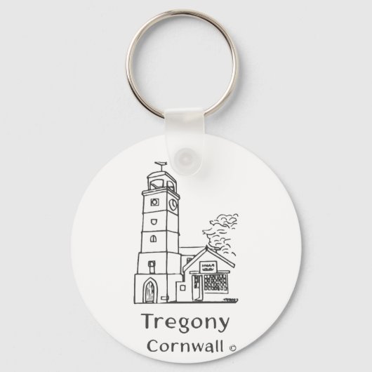 Tregony Clocktower Keyring Schlüsselanhänger (Rückseite)