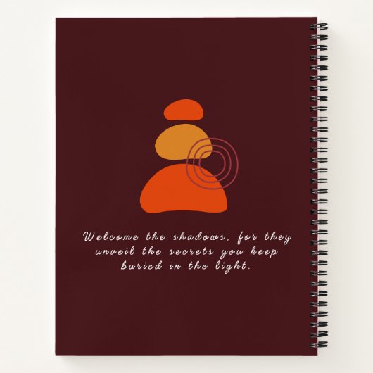 Treibe das Feuer rot und schwarz. Notizblock (Rückseite)