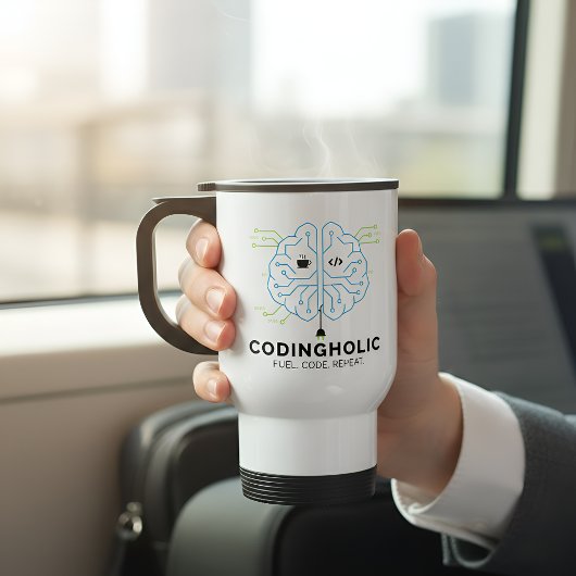 Treibe dein Gehirn - Coding-Süchtiger Entwickler Reisebecher