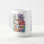 Treibe deine Träume Drachen Kaffeetasse (Vorderseite Links)