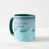 Treiben heraus auf den Gezeiten abstraktes Blaues Tasse (Vorderseite Links)