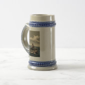 Treibend rechte Hand blauer Stein Bierglas (Vorderseite Links)