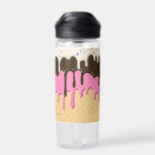 Treibende Eiscreme Sprinkles Waffelkronenmonogramm Trinkflasche (Rückseite)
