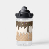 Treibende Eiscreme Sprinkles Waffelkronenmonogramm Trinkflasche (Rückseite)