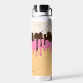 Treibende Eiscreme Sprinkles Waffelkronenmonogramm Trinkflasche (Rückseite)