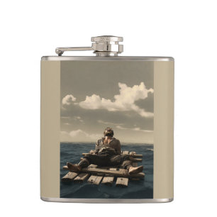 Treibende khakifarben umwickelte Flasche Flachmann