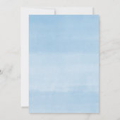 Treibender Baby-Dusche blauer Ballon Eukalyptus Einladung (Rückseite)