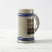 Treibender blauer Stein 2-seitig Bierglas (VorderseiteRechts)