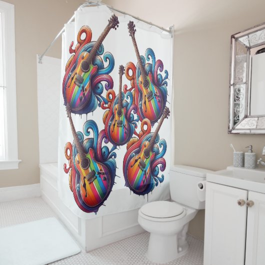 Treibender Sound Wood Wall Art Duschvorhang (Beispiel)